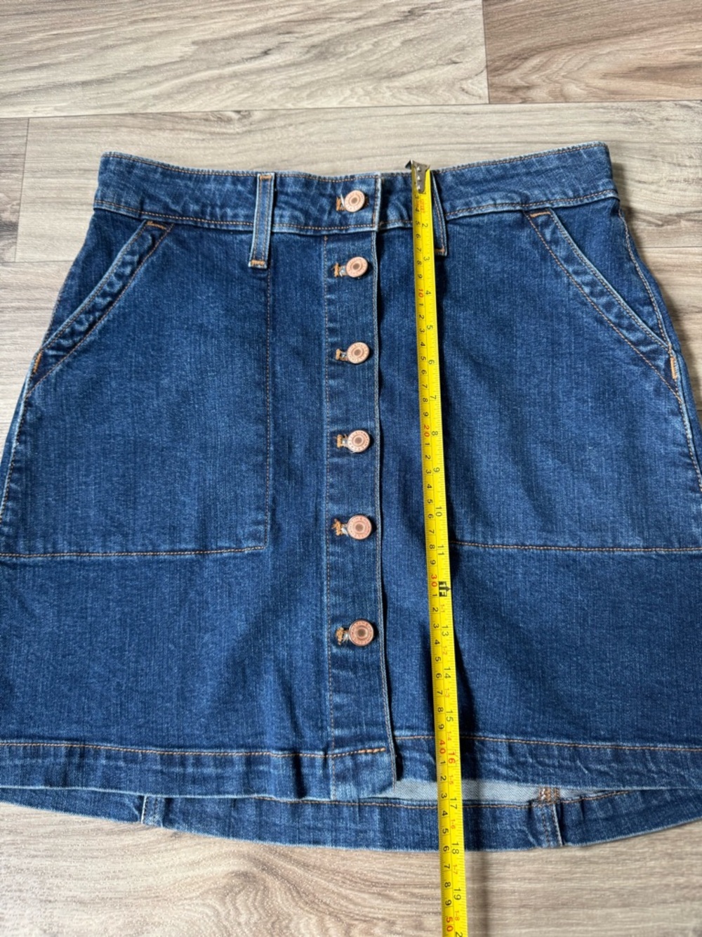 J. Crew Mercantile Denim Button Front Mini Skirt Medium Wash Blue Size 6 NWT - Picture 5 of 6